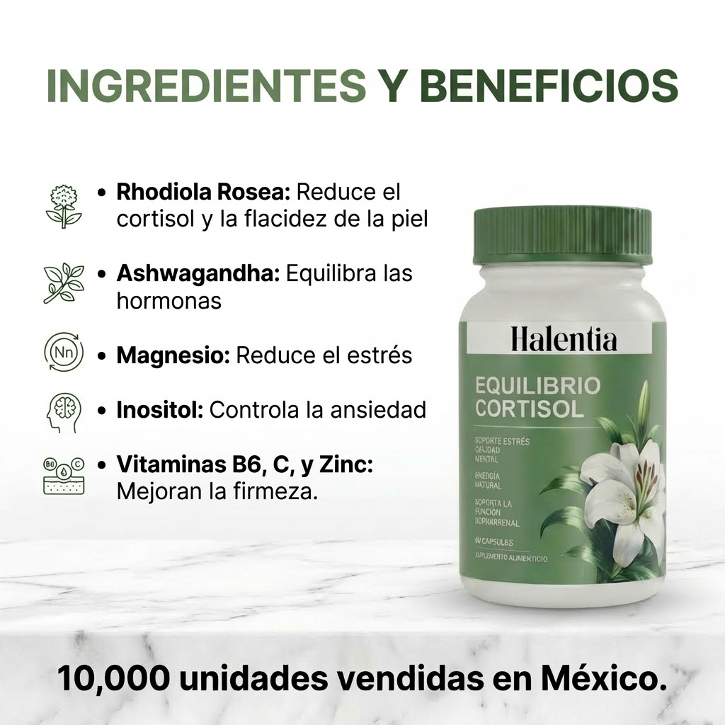 Halentia™ Balance de Cortisol - Reduce Flacidez en 14 Días